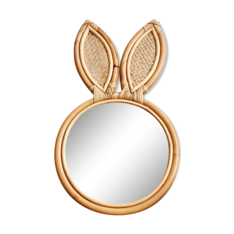 Mirror children rattan and canning vintage bohemian rabbit