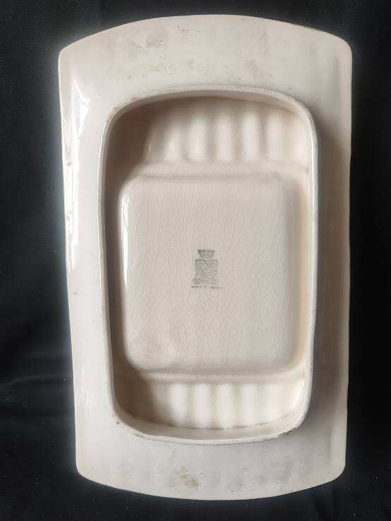 Very beautiful asparagus dish in slipware.