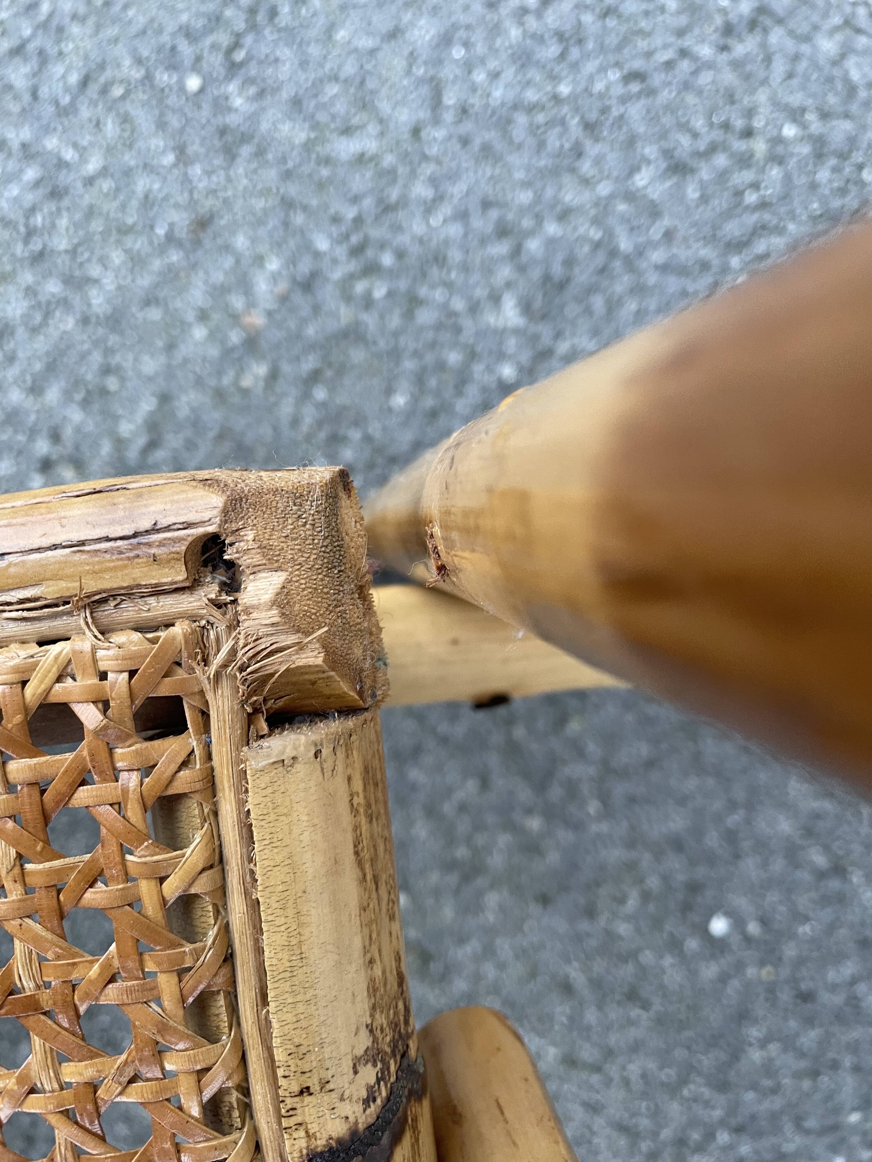 Rattan and cane rocking chair