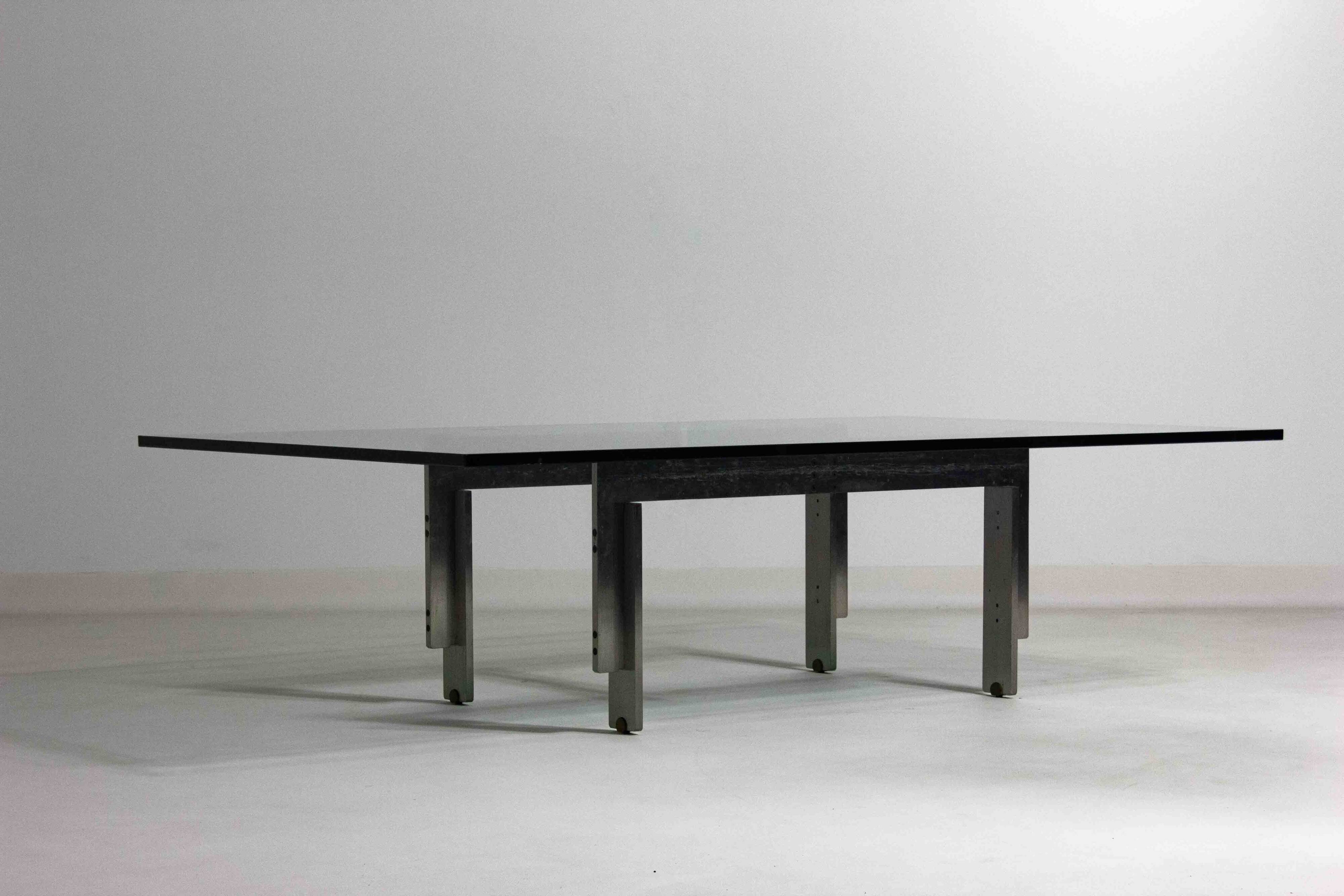 'Florian' coffee table in steel by Carlo Scarpa