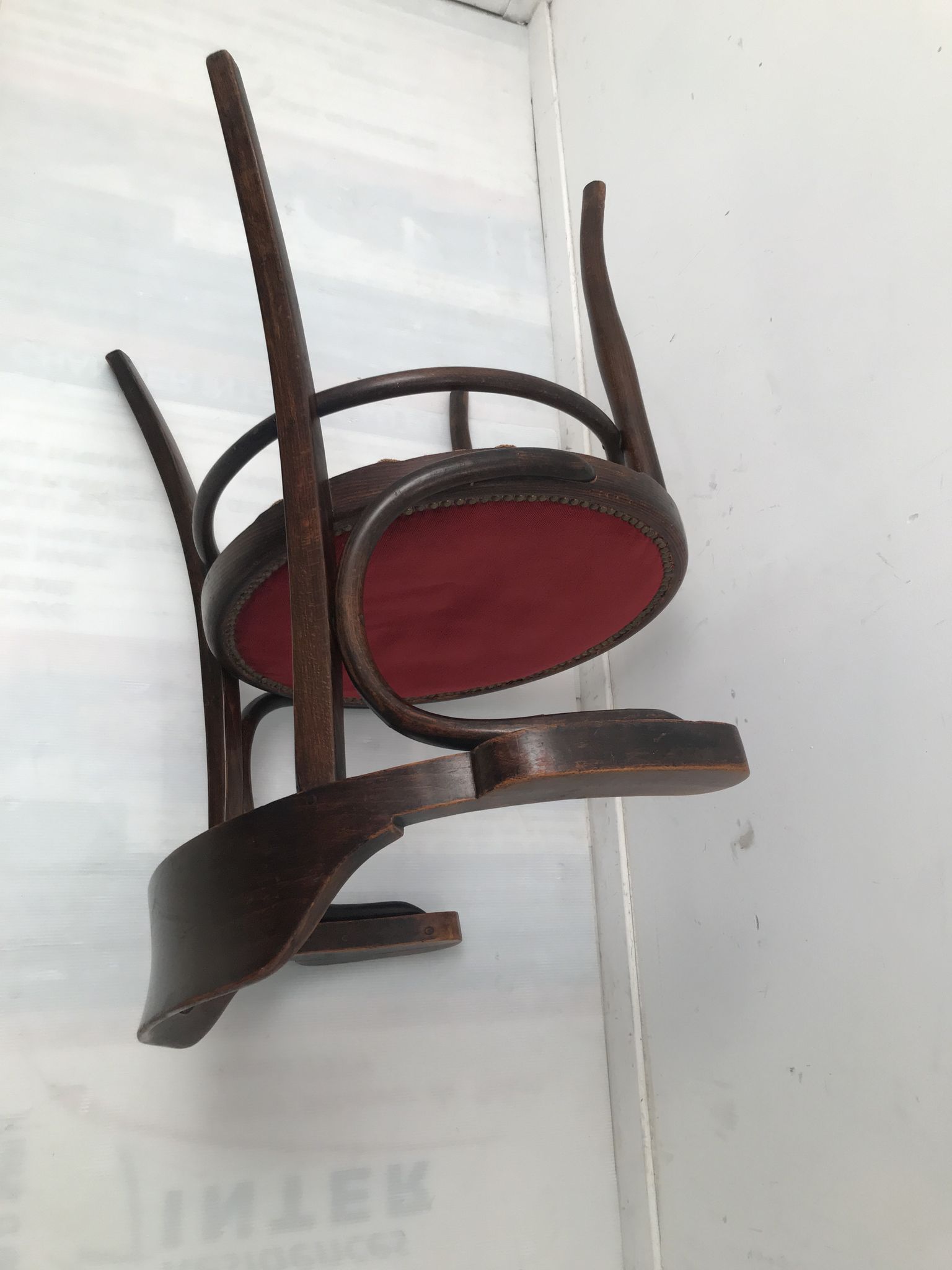Old curved wooden chair