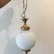 Suspension globe opal glass and brass