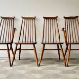 Set de 4 chaises de salle à manger en bois par Ercol