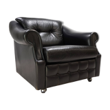 French Art Deco leather armchair, 1960