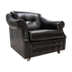 Fauteuil Art Déco en cuir, France 1960