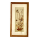 Vintage wood frame dried flowers under glass