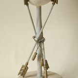 Globe and arrows lamp - stone and metal - beige grey gold