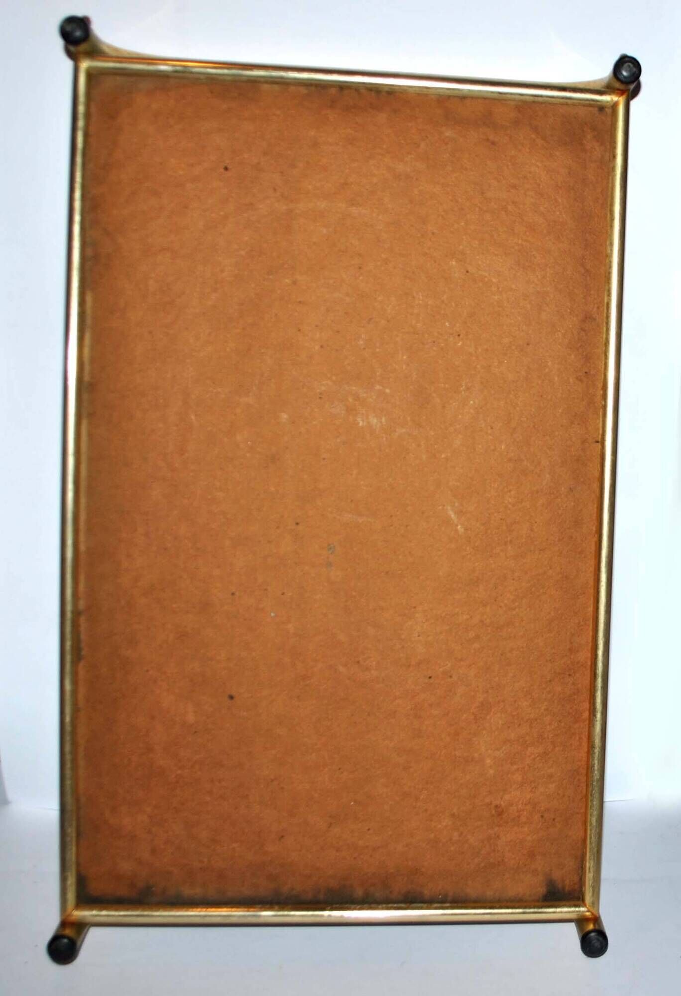 Tray in gilded brass and mahogany melamine wood, 1960-1970