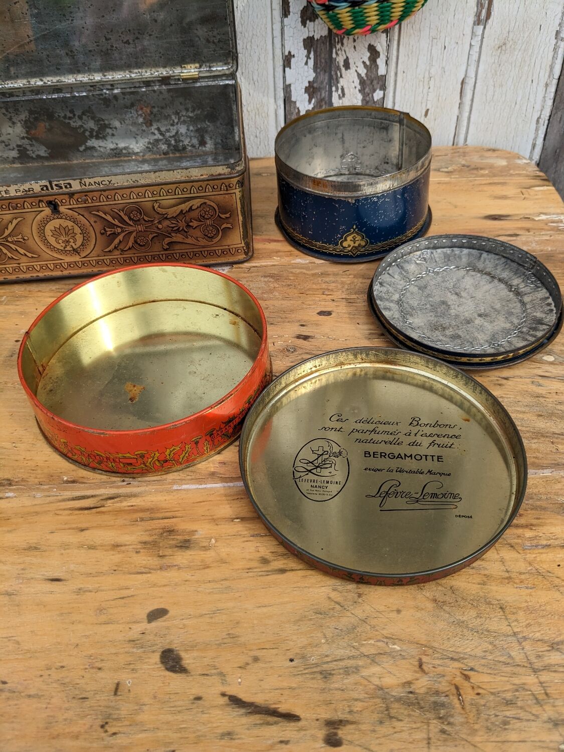 Vintage metal boxes