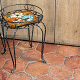 Wrought iron pedestal table Vallauris