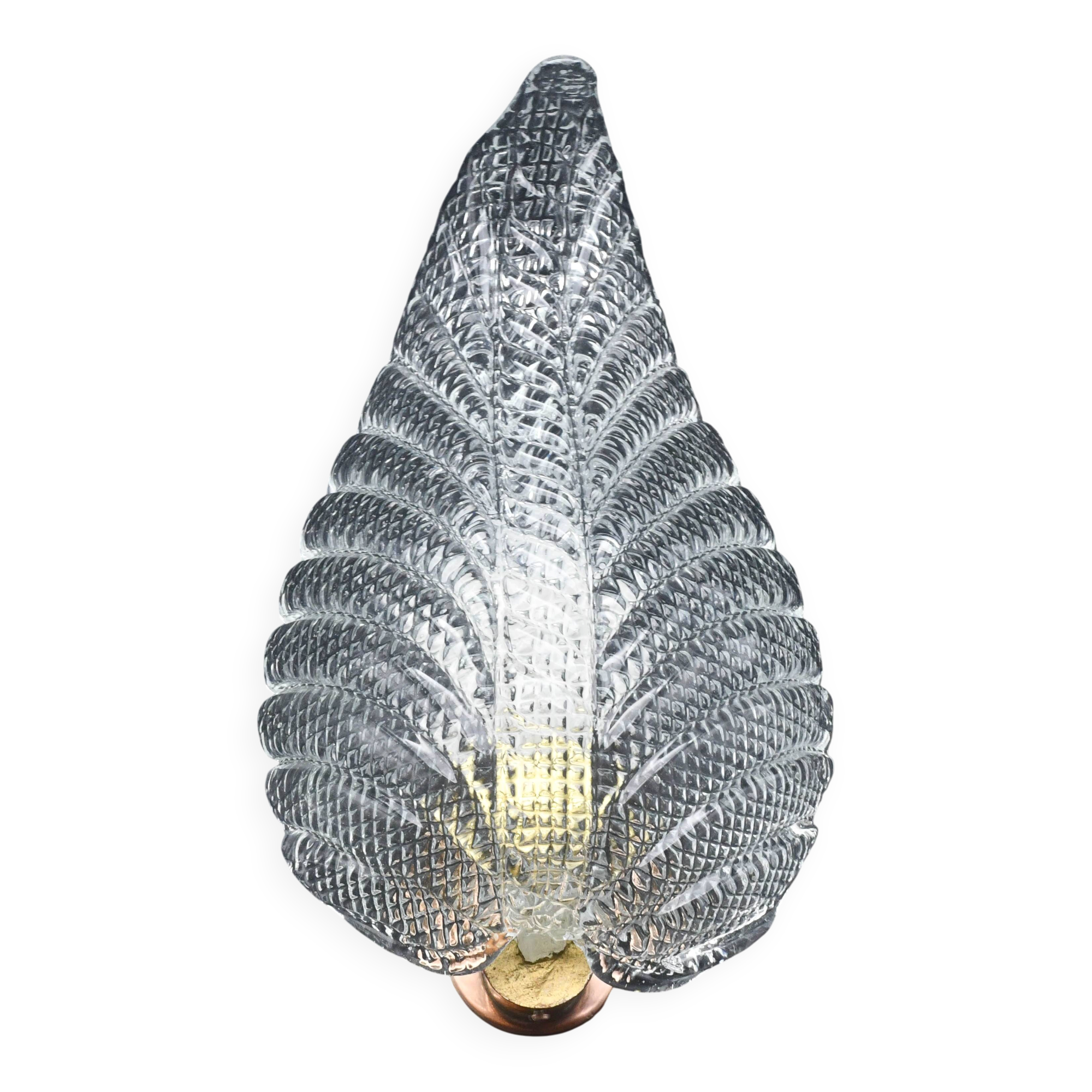 Wall light Trasparent Jewel Murano Glass Leave by Barovier e Toso, 1950s