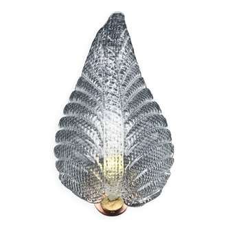Wall light Trasparent Jewel Murano Glass Leave by Barovier e Toso, 1950s