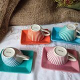 Set of 4 vintage lbvyr cups & saucers – 1970s