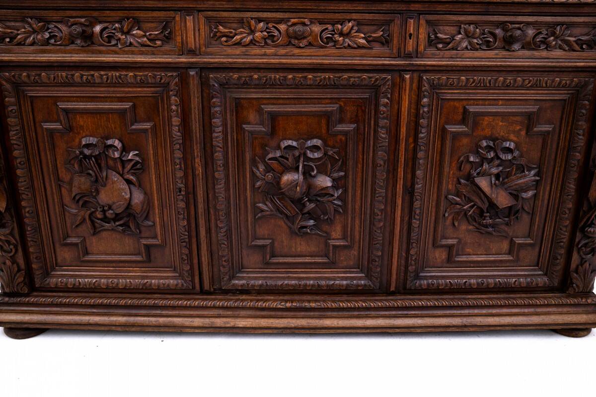 Carved library/sideboard, France, circa 1880.
