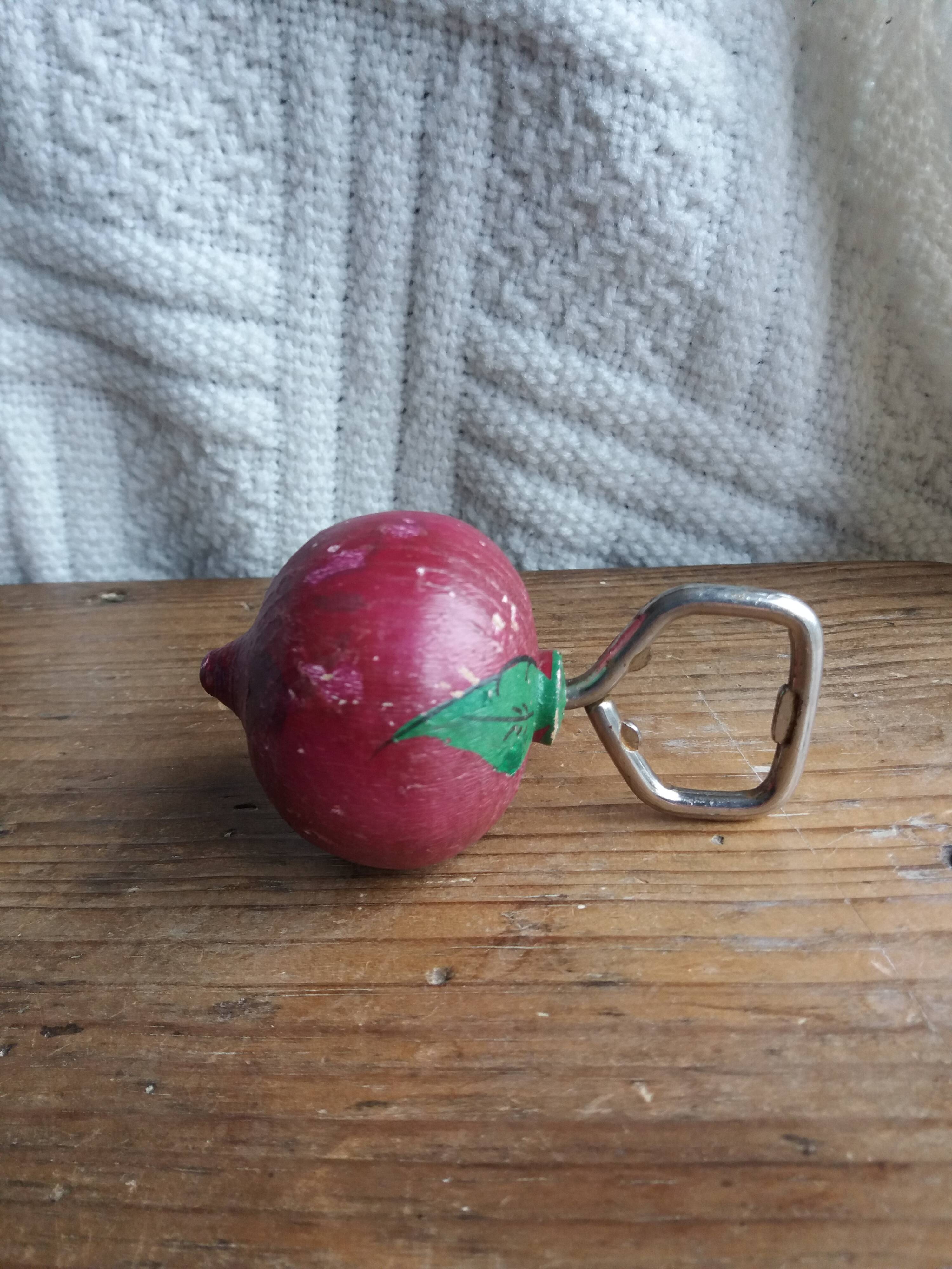 Strawberry, radish and carrot bottle openers