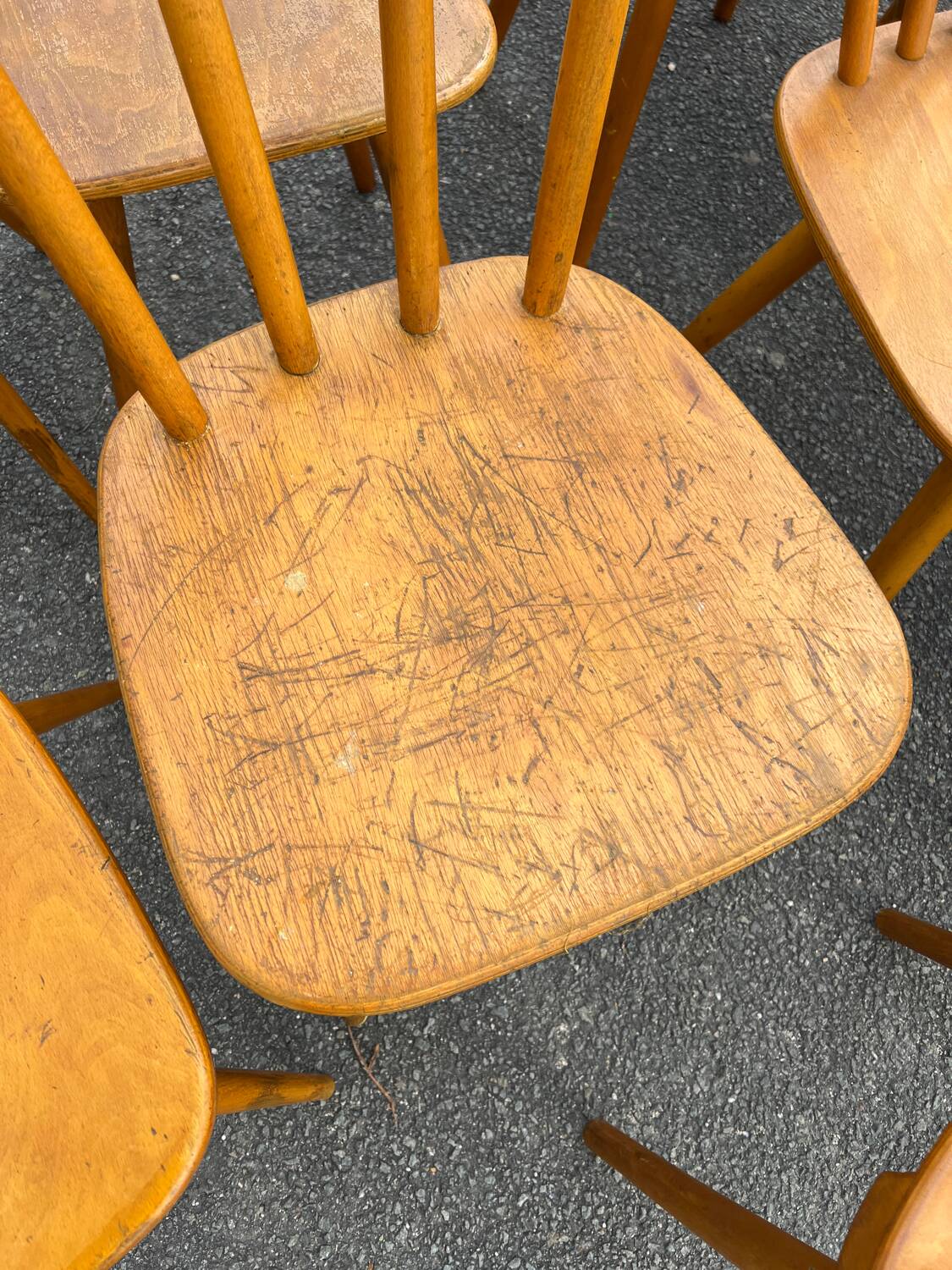 Suite of 18 mismatched Scandinavian chairs