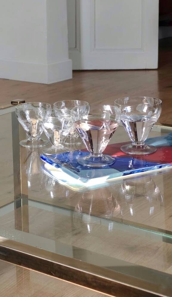 Art Deco glassware service, 21 pieces.