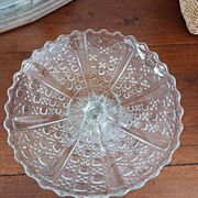 Glass fruit bowl on foot