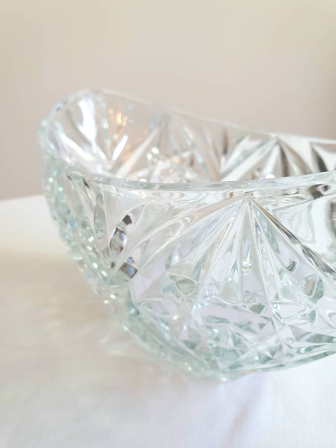 Large Bohemian crystal bowl, 1960s