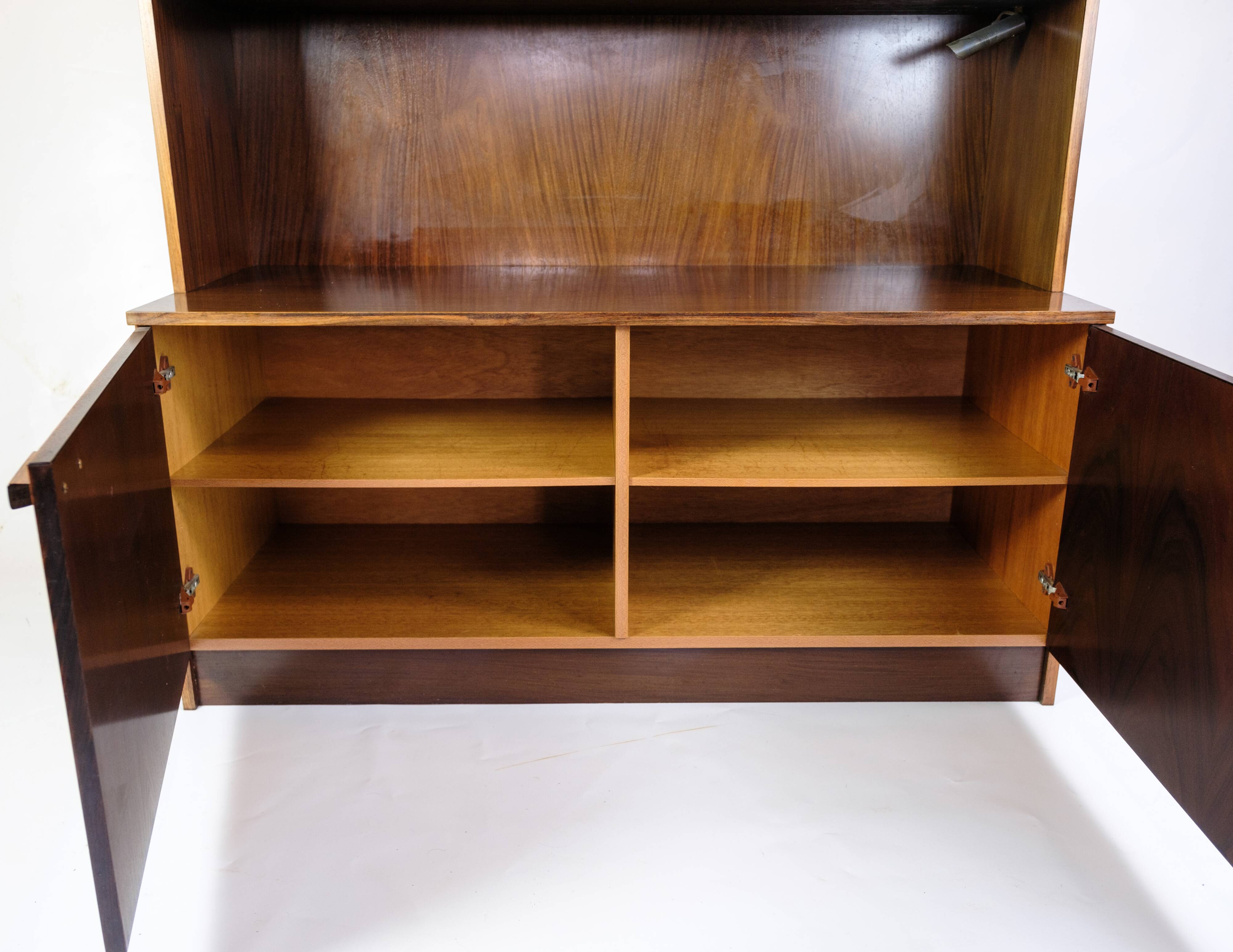 Bookcase With light Display Made In Rosewood, Danish Design From 1960s