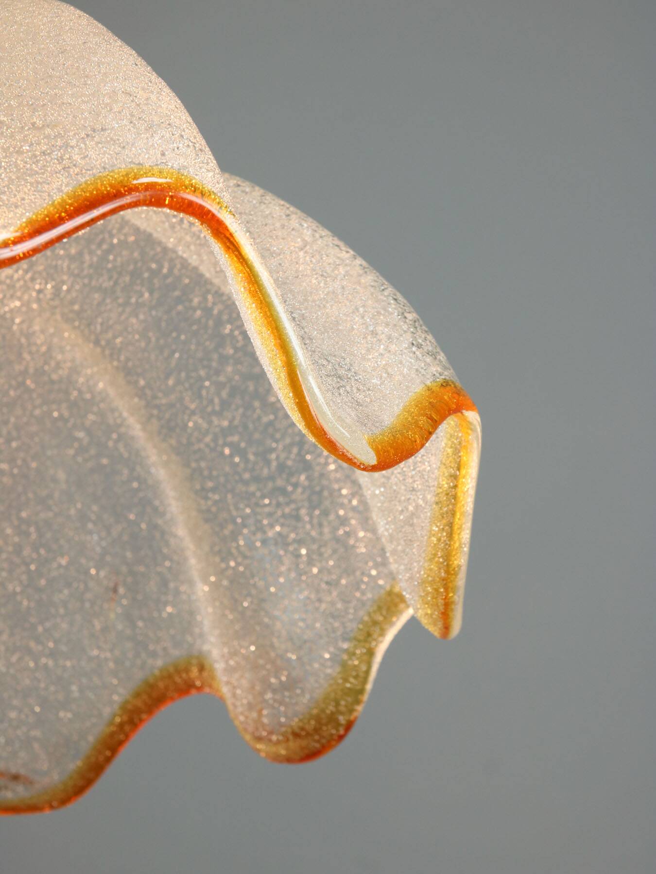 Mid-Century Italian Murano Glass and Brass Pendant Lamp