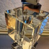 Art Deco lamp in chrome and crystal
