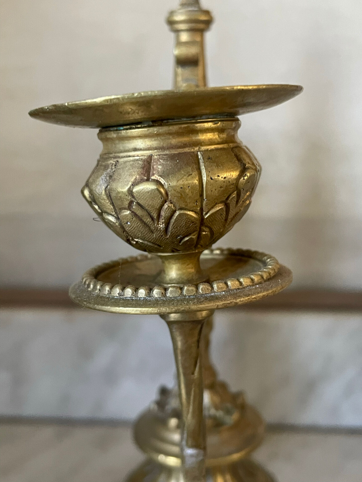 Pair of gilded bronze candlesticks in the Napoleon III style.