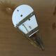 Art Deco wall light in brass and thick frosted glass.