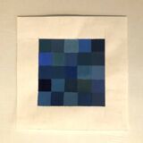 Abstract blue Gouache on paper