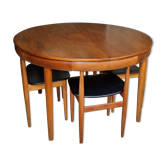 Scandinavian teak dining table and 4 chairs Hans Olsen Frem Rojle