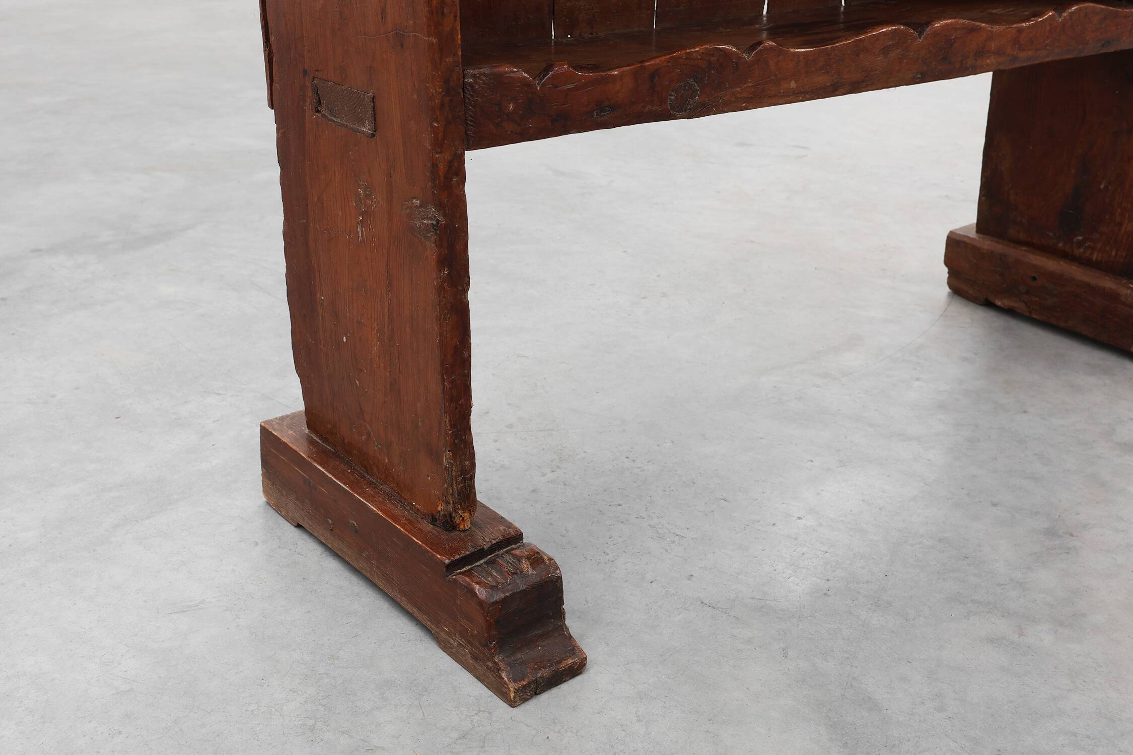 17th‑Century French Art Populaire Chestnut Cabinet with Gabled Top