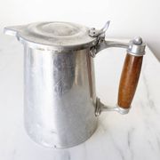 COFFEE POT in Aluminum and wood from the 1950s French Navy
