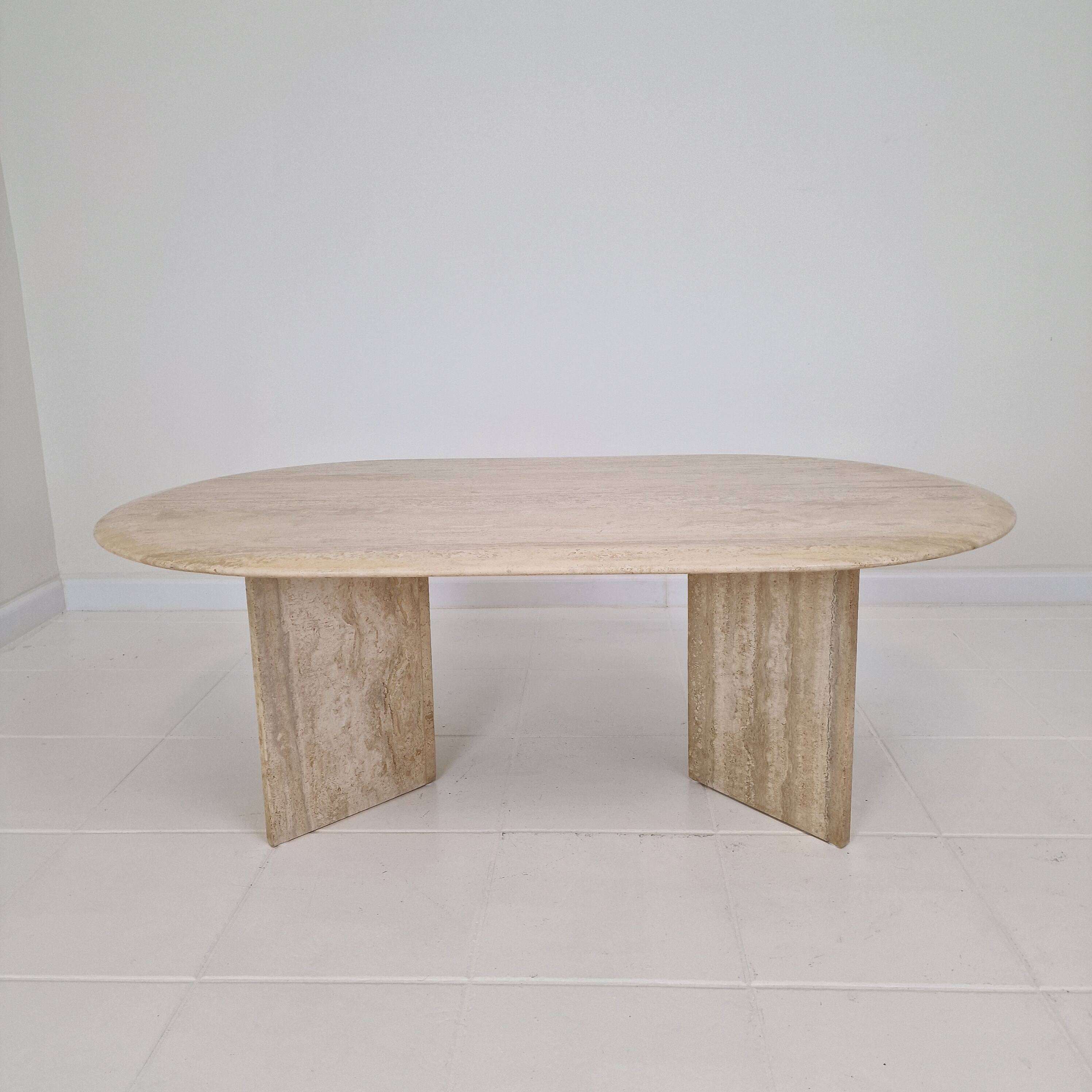 Travertine Coffee or Side Table, Italy 1980s