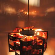 Copper pendant light by Werner Schou for Coronell Electro, Denmark, 1969.