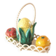 Salt and pepper set in slip and its basket