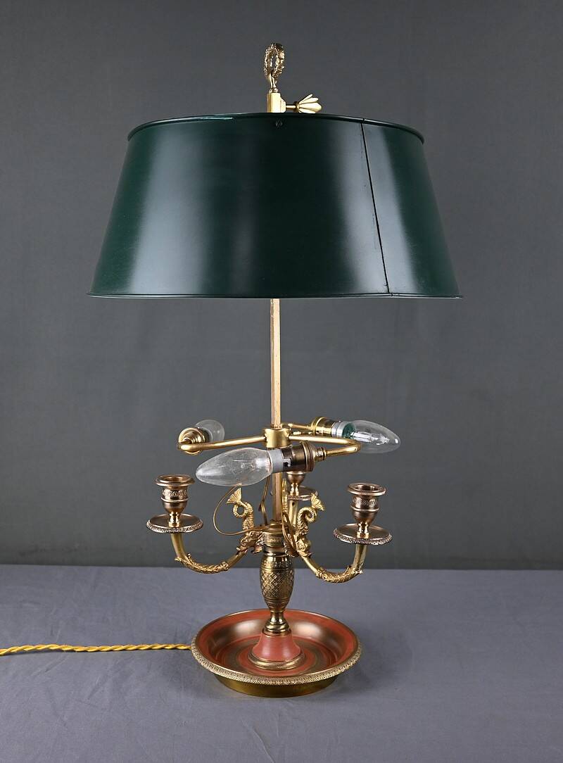 Bronze Bouillotte Lamp, Restoration Style – Early 20th Century