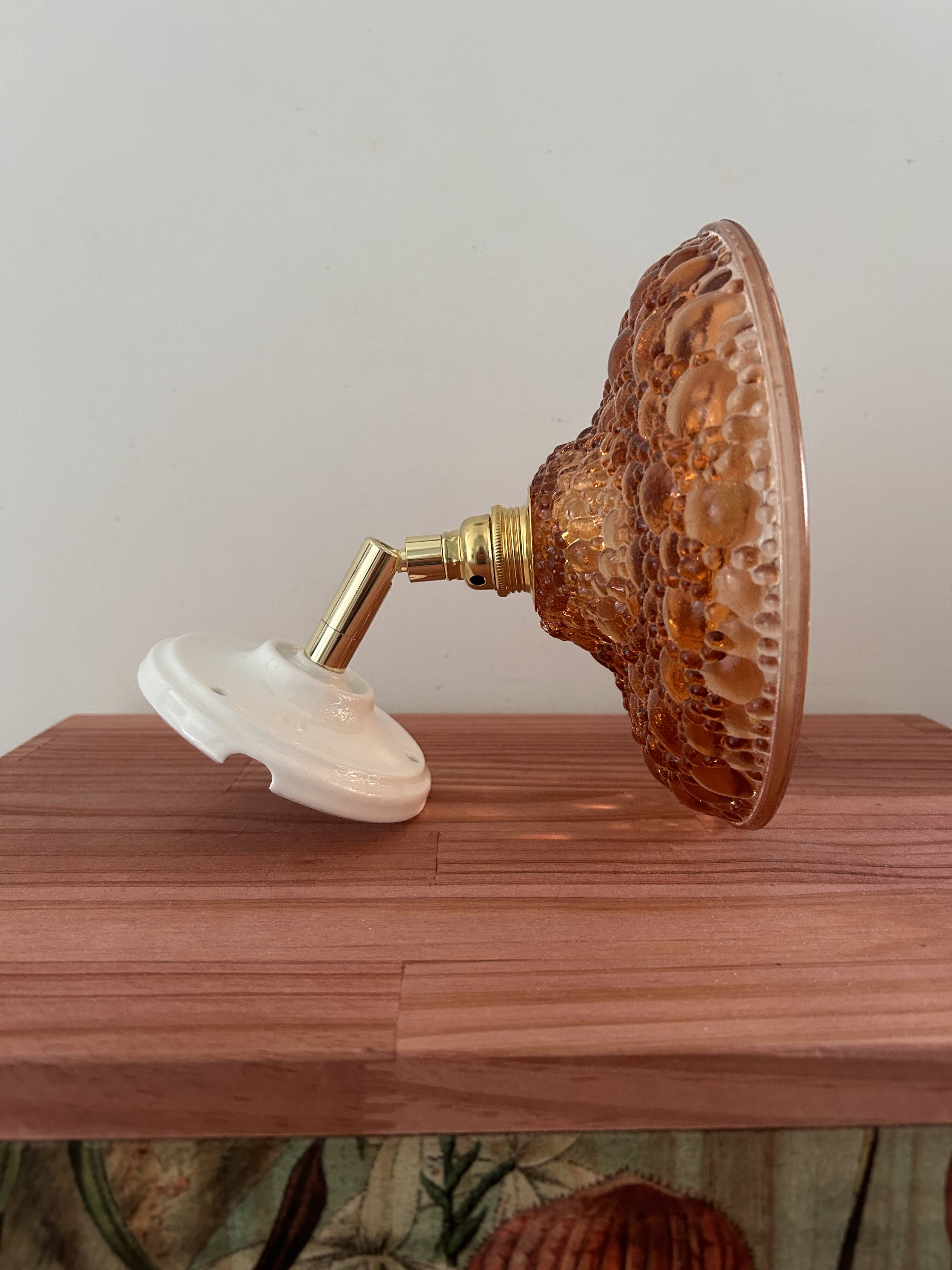 Bubbled glass wall light