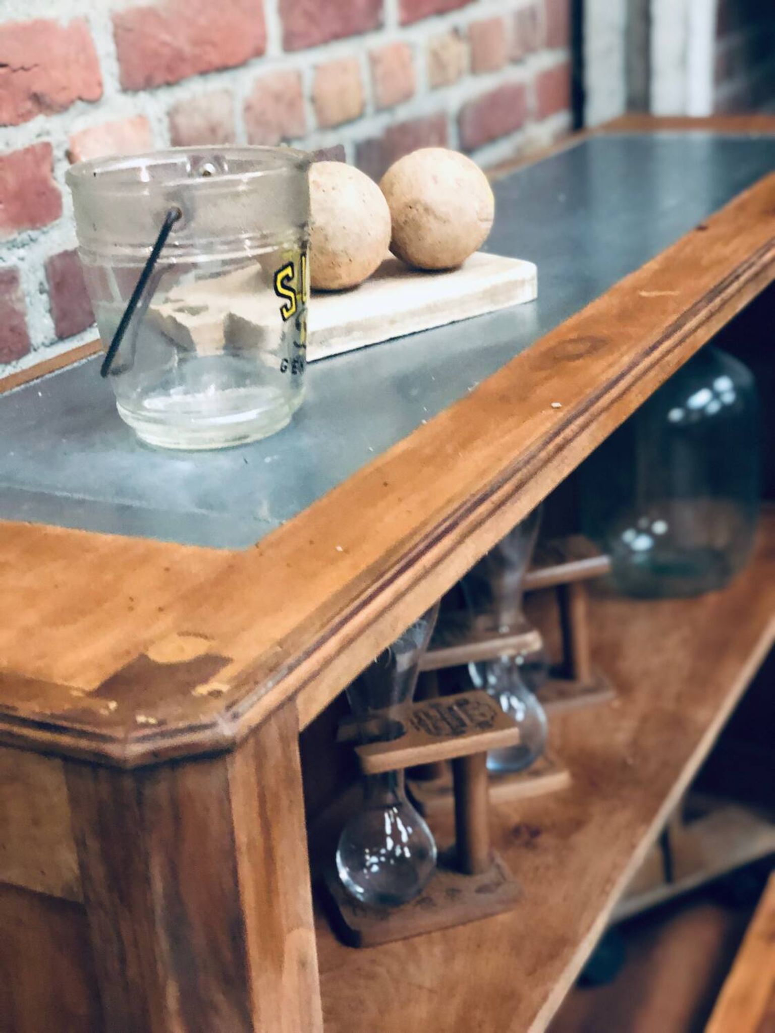 Old small counter and its elm dresser