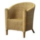 Vintage Mid-Century Italian Modern Boho Rattan Barrel Chair, 1970s