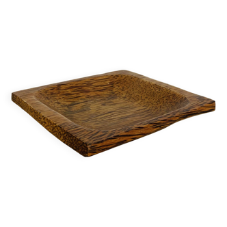 Vide poche carré bois de palmier, vintage
