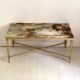 Vintage 1970s brass and marble coffee table