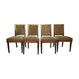 Set of 4 mahogany and velvet chairs
