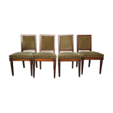Lot de 4 chaises en acajou et velours