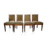 Set of 4 mahogany and velvet chairs