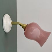 Applique tulipe vintage en opaline rose