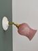Vintage tulip wall lamp in pink opaline