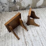 Pair of modernist constructivist wall-mounted bedside tables