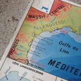 Carte scolaire vintage mdi FRANCE Méditerranée