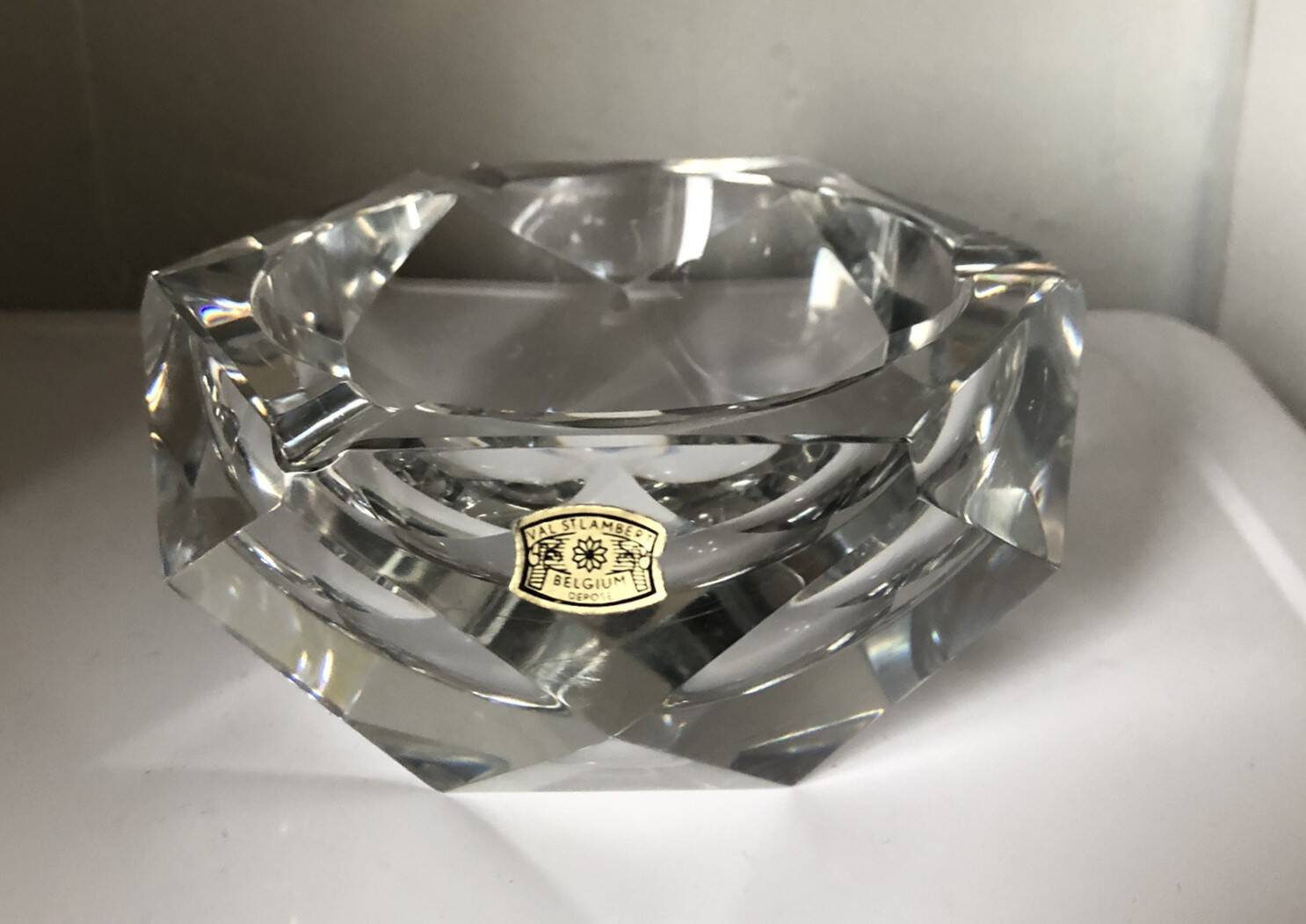 Val St Lambert crystal ashtray