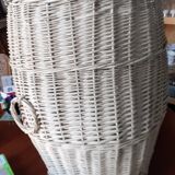 Pan with wicker lid painted white